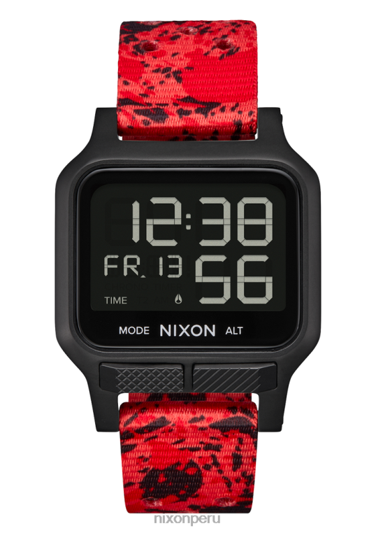 mirar educacion fisica Nixon calor negro/rojo 86XRT168