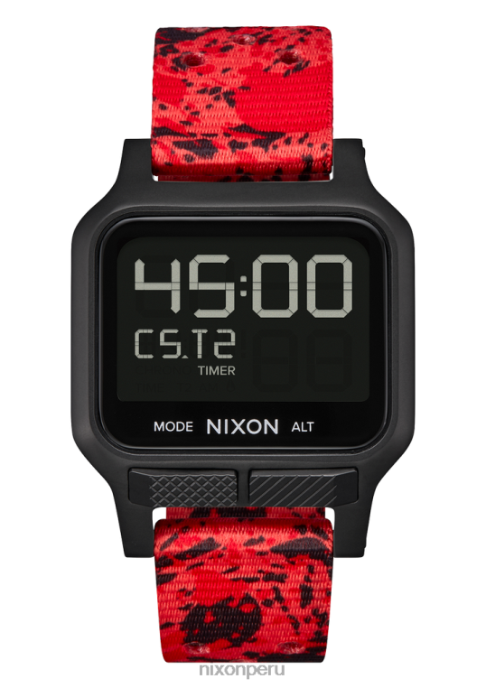 mirar educacion fisica Nixon calor negro/rojo 86XRT168