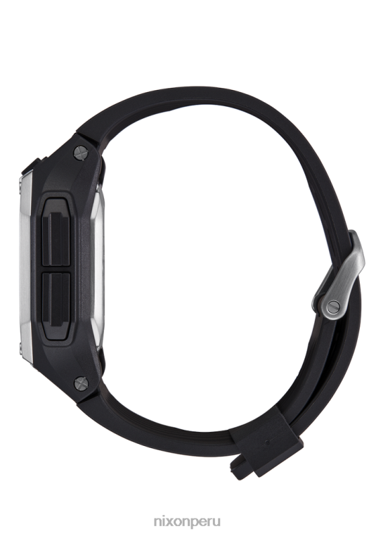 mirar educacion fisica Nixon régulo negro/plata 86XRT159