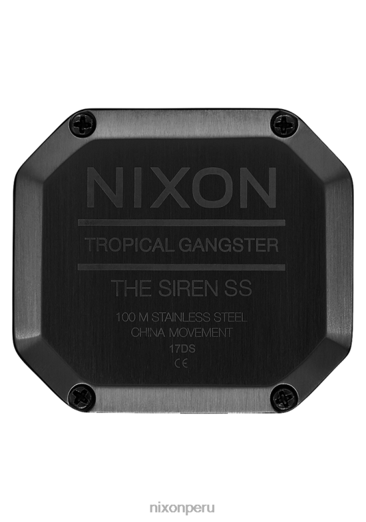 mirar educacion fisica Nixon sirena de acero inoxidable negro/fatiga 86XRT205