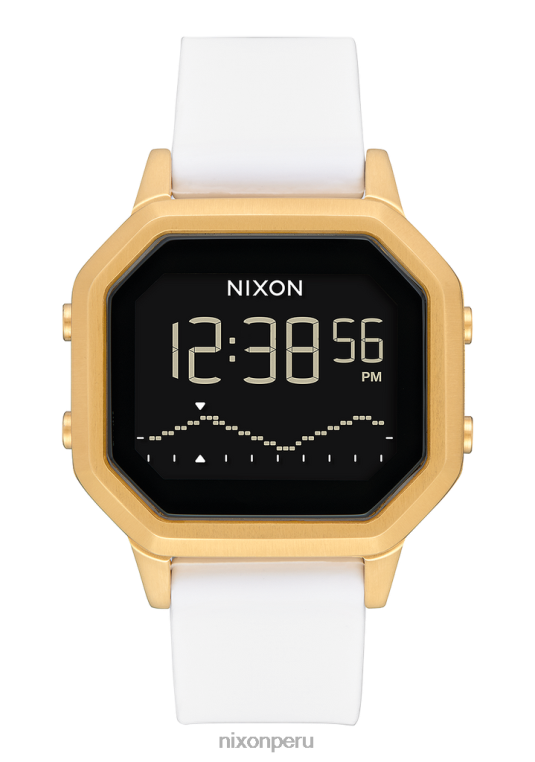 mirar educacion fisica Nixon sirena de acero inoxidable oro/blanco 86XRT206
