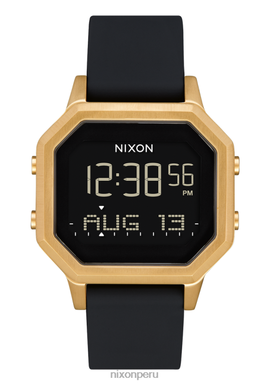 mirar educacion fisica Nixon sirena de acero inoxidable oro/negro 86XRT207