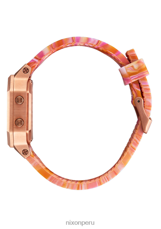 mirar educacion fisica Nixon sirena de acero inoxidable oro rosa/mármol rosa 86XRT211