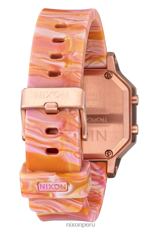 mirar educacion fisica Nixon sirena de acero inoxidable oro rosa/mármol rosa 86XRT211