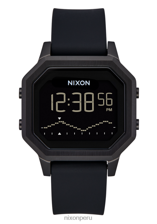 mirar educacion fisica Nixon sirena de acero inoxidable todo negro 86XRT209