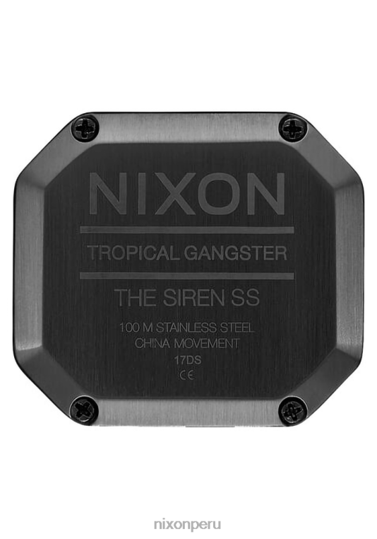 mirar educacion fisica Nixon sirena de acero inoxidable todo negro 86XRT209