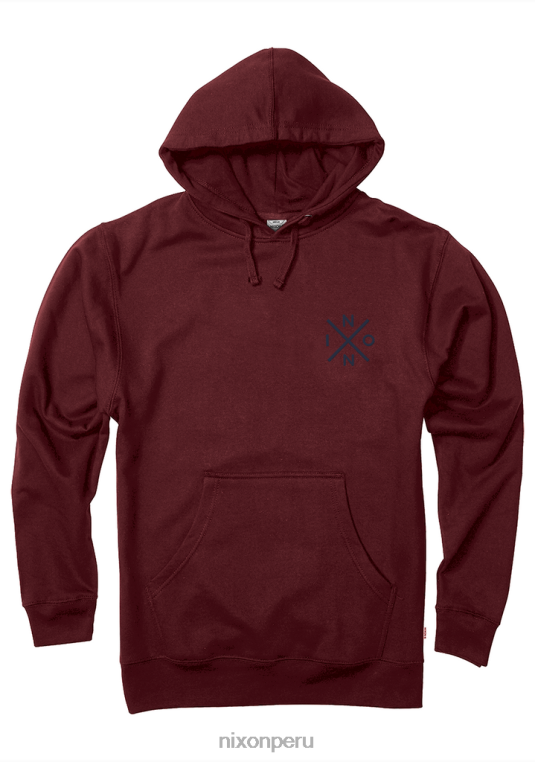 ropa educacion fisica Nixon sudadera con capucha burdeos/azul marino 86XRT472