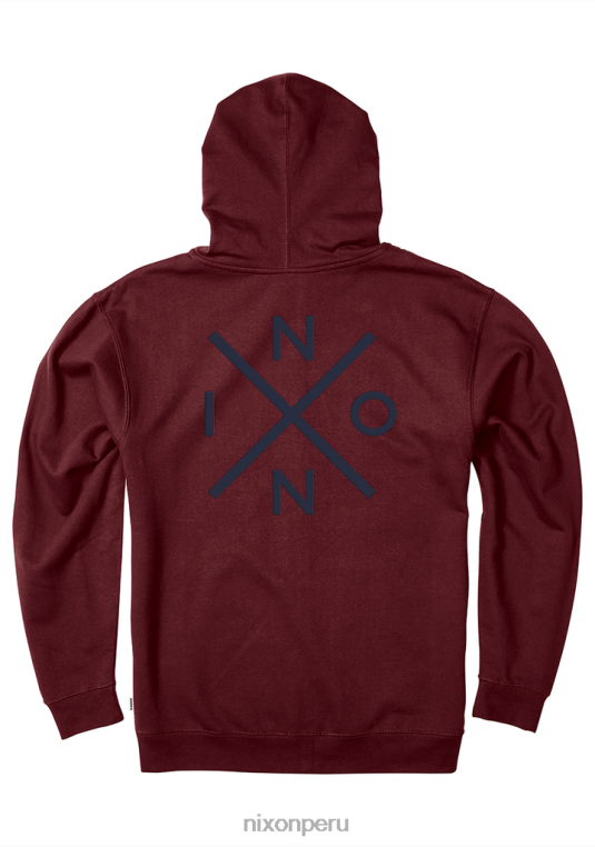 ropa educacion fisica Nixon sudadera con capucha burdeos/azul marino 86XRT472