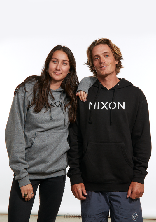 ropa educacion fisica Nixon sudadera con capucha con marca denominativa negro 86XRT462