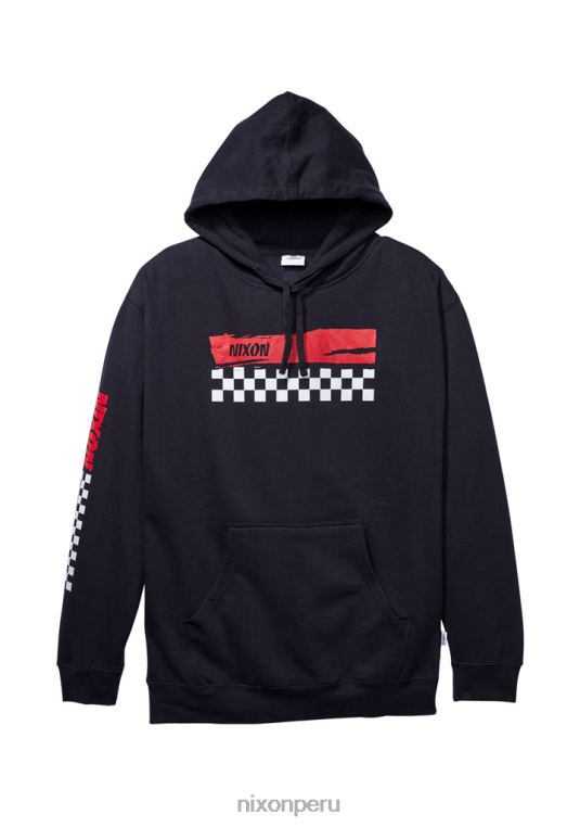 ropa educacion fisica Nixon sudadera con capucha de circuito azul marino/rojo 86XRT477
