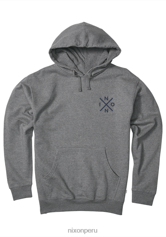 ropa educacion fisica Nixon sudadera con capucha gris jaspeado/azul marino 86XRT473