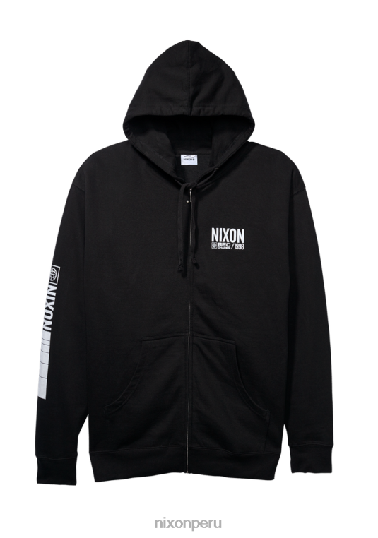 ropa educacion fisica Nixon sudadera con capucha y cremallera blanco negro 86XRT476