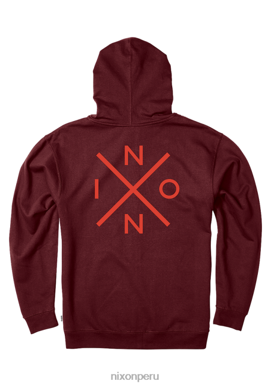 ropa educacion fisica Nixon sudadera con capucha y cremallera completa borgoña 86XRT468
