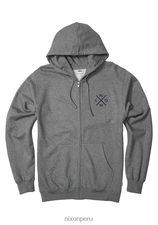 ropa educacion fisica Nixon sudadera con capucha y cremallera completa gris jaspeado oscuro 86XRT467