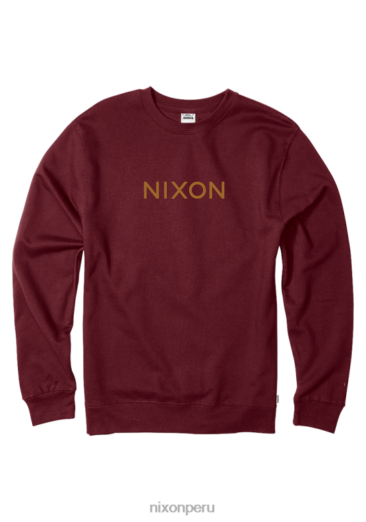 ropa educacion fisica Nixon sudadera con logo bordado borgoña 86XRT461