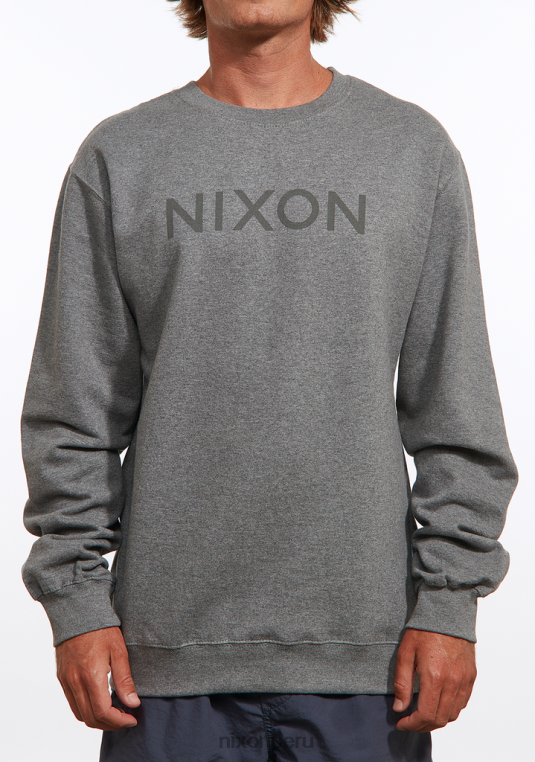 ropa educacion fisica Nixon sudadera con logo bordado gris jaspeado oscuro 86XRT459