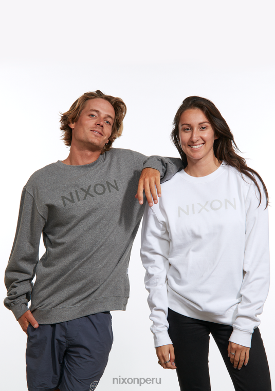 ropa educacion fisica Nixon sudadera con logo bordado gris jaspeado oscuro 86XRT459