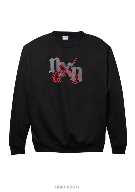 ropa educacion fisica Nixon sudadera rosas negro/rojo 86XRT474