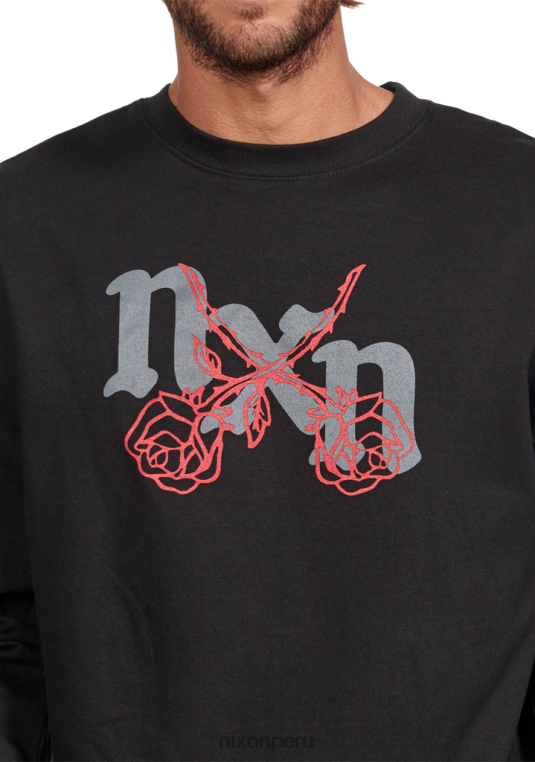 ropa educacion fisica Nixon sudadera rosas negro/rojo 86XRT474