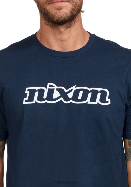 ropa educacion fisica Nixon camiseta eco-repreve con guión og azul marino/blanco 86XRT498