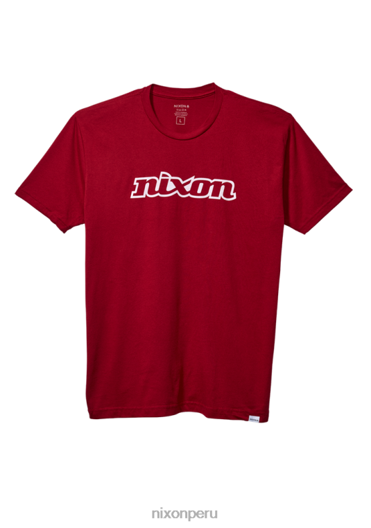 ropa educacion fisica Nixon camiseta eco-repreve con guión og cardenal/blanco 86XRT500