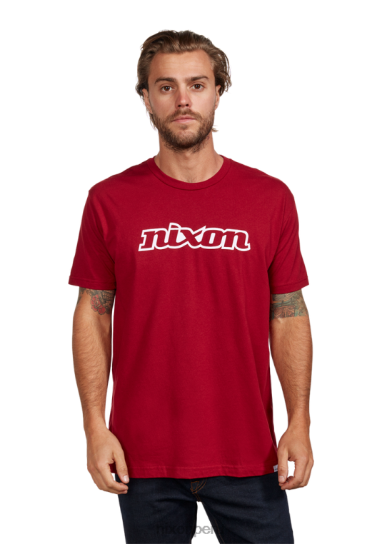 ropa educacion fisica Nixon camiseta eco-repreve con guión og cardenal/blanco 86XRT500