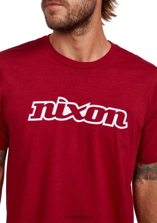 ropa educacion fisica Nixon camiseta eco-repreve con guión og cardenal/blanco 86XRT500