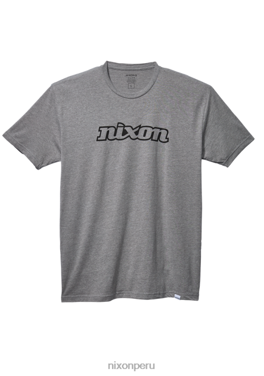 ropa educacion fisica Nixon camiseta eco-repreve con guión og gris jaspeado oscuro/negro 86XRT501