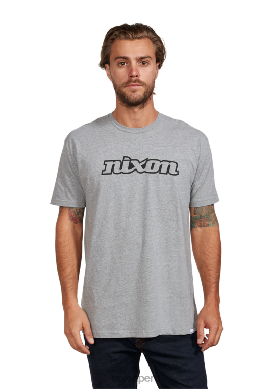 ropa educacion fisica Nixon camiseta eco-repreve con guión og gris jaspeado oscuro/negro 86XRT501